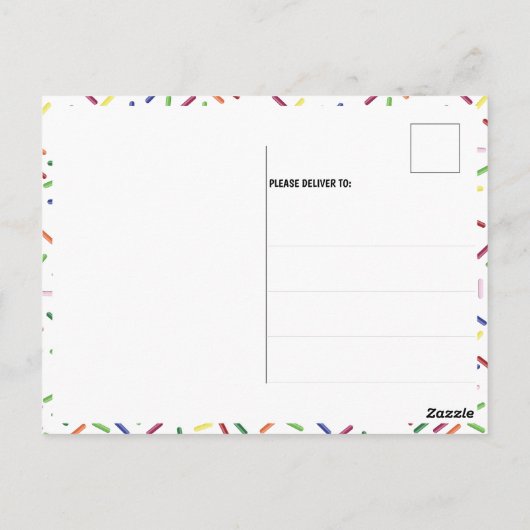 Spaß farbenfrohe Donuts Danke Postkarte (Rückseite)