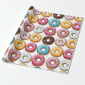 Spaß Farbenfrohe Donuts Geschenkpapier (Ungerollt)