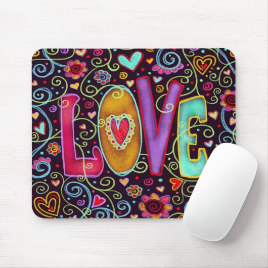 Spaß Farbenfrohe fröhliche LIEBE Mousepad (Mit Mouse)