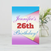 Spaß, farbenfrohe Geburtstagsfeier Einladung (Stehend Vorderseite)