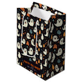 Spaß Farbenfrohe Geister Personalisiert glückliche Mittlere Geschenktüte (Vorderseite Schrägansicht)