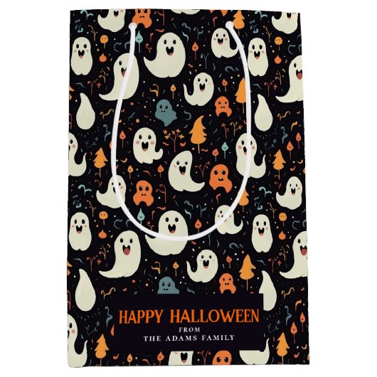 Spaß Farbenfrohe Geister Personalisiert glückliche Mittlere Geschenktüte (Vorderseite)