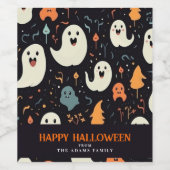 Spaß Farbenfrohe Geister Personalisiert glückliche Weinetikett (Einzelnes Label)