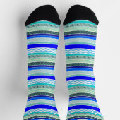 Spaß, farbenfrohe, Gemusterte blaue Streifen Socken (Oben)