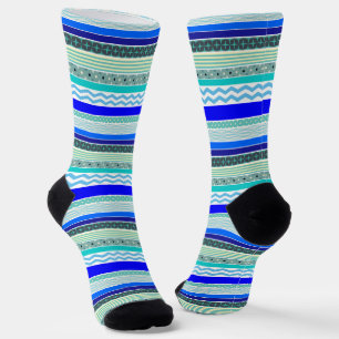 Spaß, farbenfrohe, Gemusterte blaue Streifen Socken