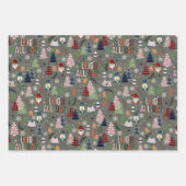 Spaß farbenfrohe Gnomes Weihnachtsbaum Festival Geschenkpapier Set (Vorderseite 3)