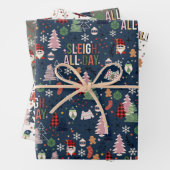 Spaß farbenfrohe Gnomes Weihnachtsbaum Festival Geschenkpapier Set (Beispiel)