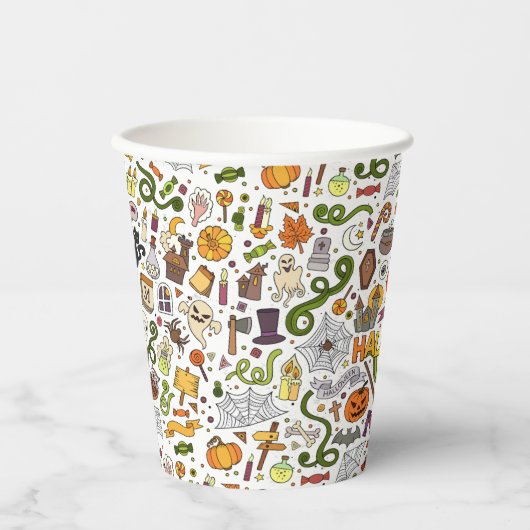 Spaß farbenfrohe Halloween Thema Party Paper Cups Pappbecher (Vorderseite)