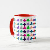 Spaß, farbenfrohe Harmonie Cards Clubs Anzug Muste Tasse (Vorderseite Links)