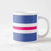 Spaß Farbenfrohe, hellrosa, blaue Streifen Jumbo-Tasse (Rechts)