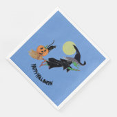 Spaß Farbenfrohe Hexe Halloween-Party Serviette (Ecke)