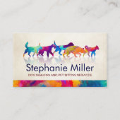 Spaß farbenfrohe Hunde - Hundeschlittenfahrkarte Visitenkarte (Vorderseite)