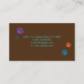 Spaß farbenfrohe Hunde - Hundeschlittenfahrkarte Visitenkarte (Rückseite)