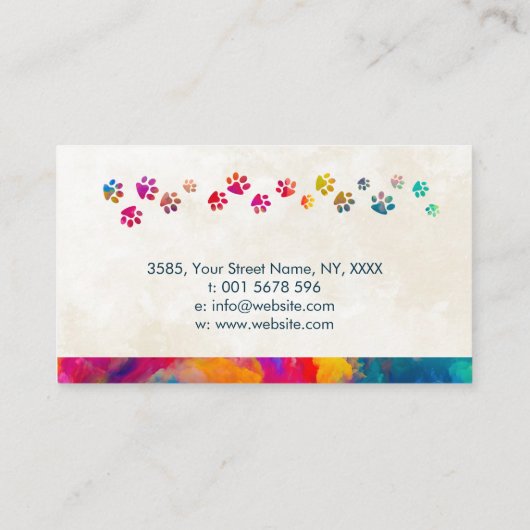 Spaß farbenfrohe Hunde - Hundeschlittenfahrkarte Visitenkarte (Rückseite)