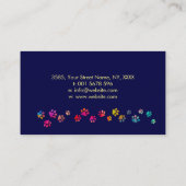 Spaß farbenfrohe Hunde - Hundeschlittenfahrkarte Visitenkarte (Rückseite)