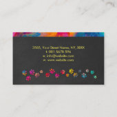 Spaß farbenfrohe Hunde - Hundeschlittenfahrkarte Visitenkarte (Rückseite)