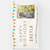 Spaß farbenfrohe Jagdfahnen Foto Geburtstag Banner (Vertikal)