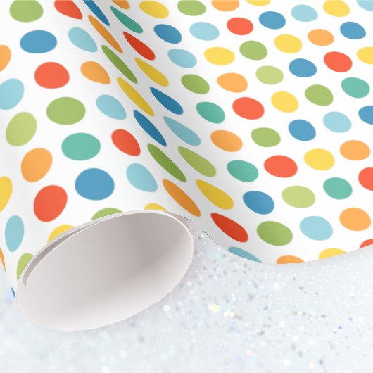 Spaß farbenfrohe Kinder Polka Dot Muster Moderne Geschenkpapier