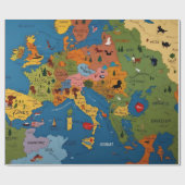 Spaß farbenfrohe Kinder-Weltkarte Geschenkpapier (Flach)