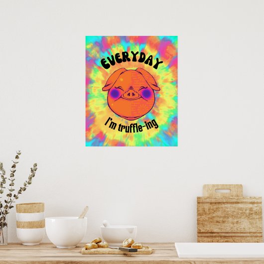 Spaß Farbenfrohe Krawatte färben Pig Trüffel des A Poster (Küche)