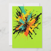 Spaß Farbenfrohe Paintball Spritzer Grünes Party Einladung (Rückseite)