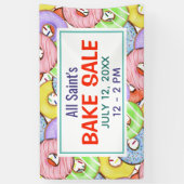 Spaß farbenfrohe Pastel Donuts Bake Sale Banner (Vertikal)