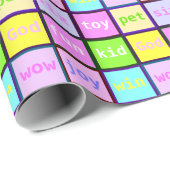 Spaß Farbenfrohe Pastel Personalisierter Kindergeb Geschenkpapier (Rolleneckpunkt)