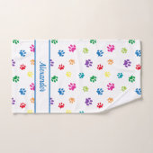 Spaß Farbenfrohe Paw Prints Personalisiert Badhandtuch Set (Handtuch)