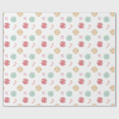 Spaß Farbenfrohe Pfefferminzkeule & Candy Canes Geschenkpapier (Flach)