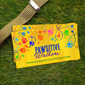 Spaß Farbenfrohe Pfotenspur - Hunde Walker Visitenkarte