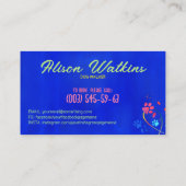 Spaß Farbenfrohe Pfotenspur - Hunde Walker Visitenkarte (Rückseite)