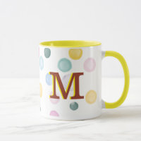 Spaß Farbenfrohe Polka Dots 3D Monogramm 