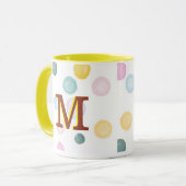 Spaß Farbenfrohe Polka Dots 3D Monogramm  Tasse (Vorderseite Links)
