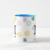 Spaß Farbenfrohe Polka Dots 3D Monogramm Tasse (Zentrum)
