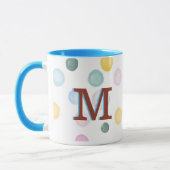 Spaß Farbenfrohe Polka Dots 3D Monogramm Tasse (Links)