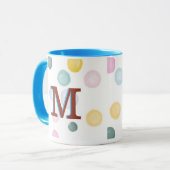 Spaß Farbenfrohe Polka Dots 3D Monogramm Tasse (Vorderseite Links)