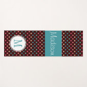 Spaß Farbenfrohe Punkte Girly Trendy Monogram Yoga Yogamatte (Vorderseite (Horizontal))