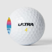 Spaß Farbenfrohe Regenbogen Geburtstag Golfer Golfball (Logo)