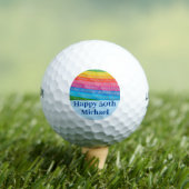 Spaß Farbenfrohe Regenbogen Geburtstag Golfer Golfball (Insitu T-Shirt)
