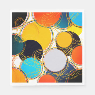 Spaß Farbenfrohe Retro Abstrakt Freeform Party Serviette