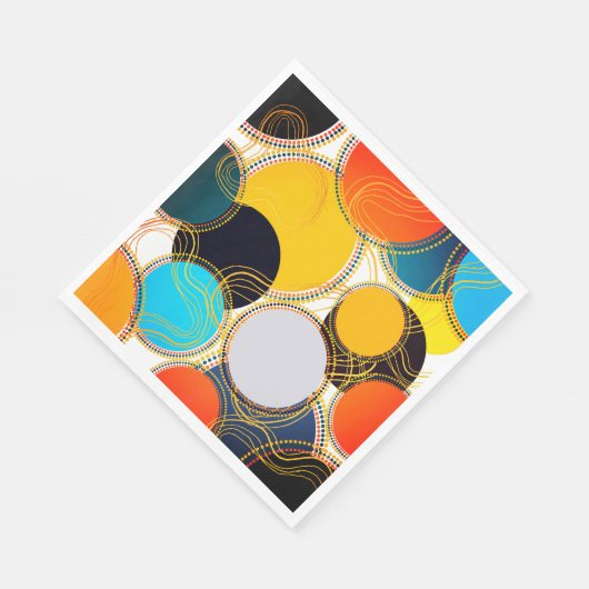 Spaß Farbenfrohe Retro Abstrakt Freeform Party Serviette (Ecke)
