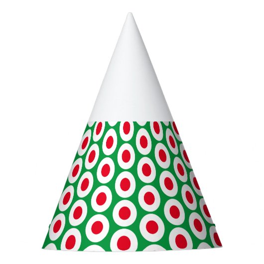 Spaß Farbenfrohe rote, grüne, zentrische Kreise Partyhütchen (Vorderseite)