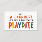 Spaß Farbenfrohe rote Playdate Kind Moderne Schrif Visitenkarte (Vorderseite)