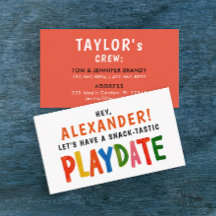 Spaß Farbenfrohe rote Playdate Kind Moderne Schrif