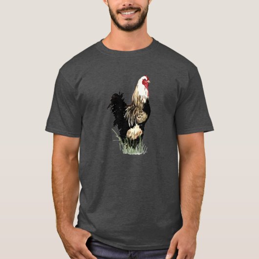 Spaß Farbenfrohe Schwarz-Weiß-Roster, Hühnchen T-Shirt (Vorderseite)