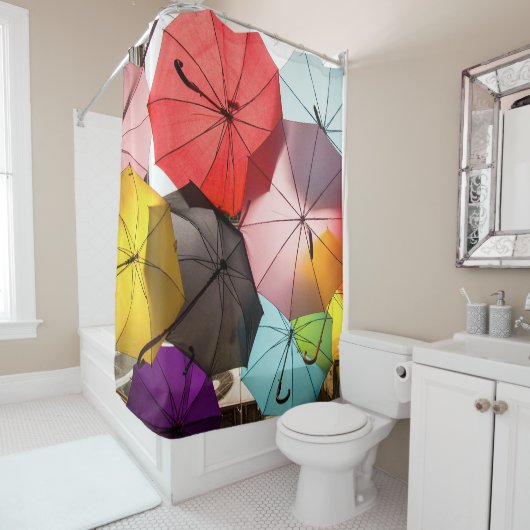 Spaß Farbenfrohe Schwimmschirme Duschvorhang (Beispiel)