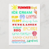 Spaß farbenfrohe Sommerliste Postkarte (Vorderseite)