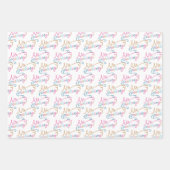 Spaß Farbenfrohe Streifen, Gnome und Kisses Weihna Geschenkpapier Set (Vorderseite)