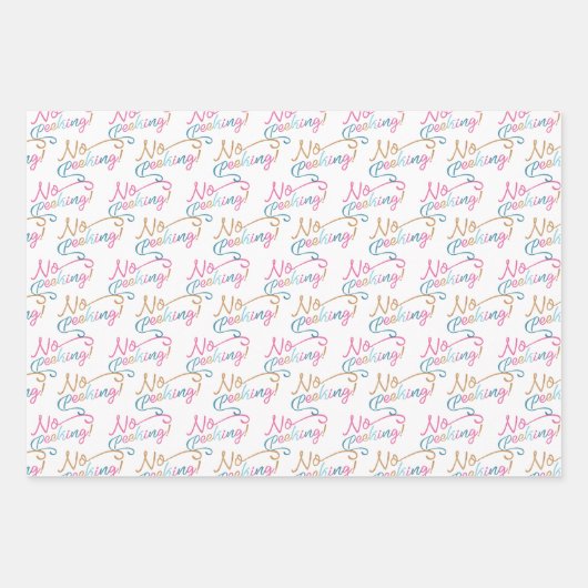 Spaß Farbenfrohe Streifen, Gnome und Kisses Weihna Geschenkpapier Set (Vorderseite)