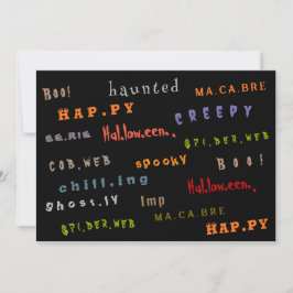 Spaß & farbenfrohe Typografie Geist Halloween-Kart